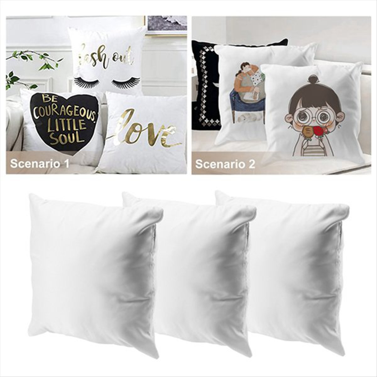 Pillow Cover Sublimation - Набор из 8 сублимационных заготовок для