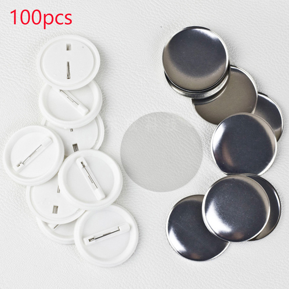 Button Badge Blank - 100 шт./компл. пластиковая пустая булавка для