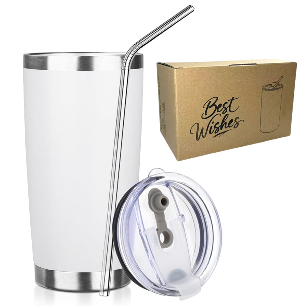 Tumbler 20Oz White - Термокружка 20 унций с крышкой и