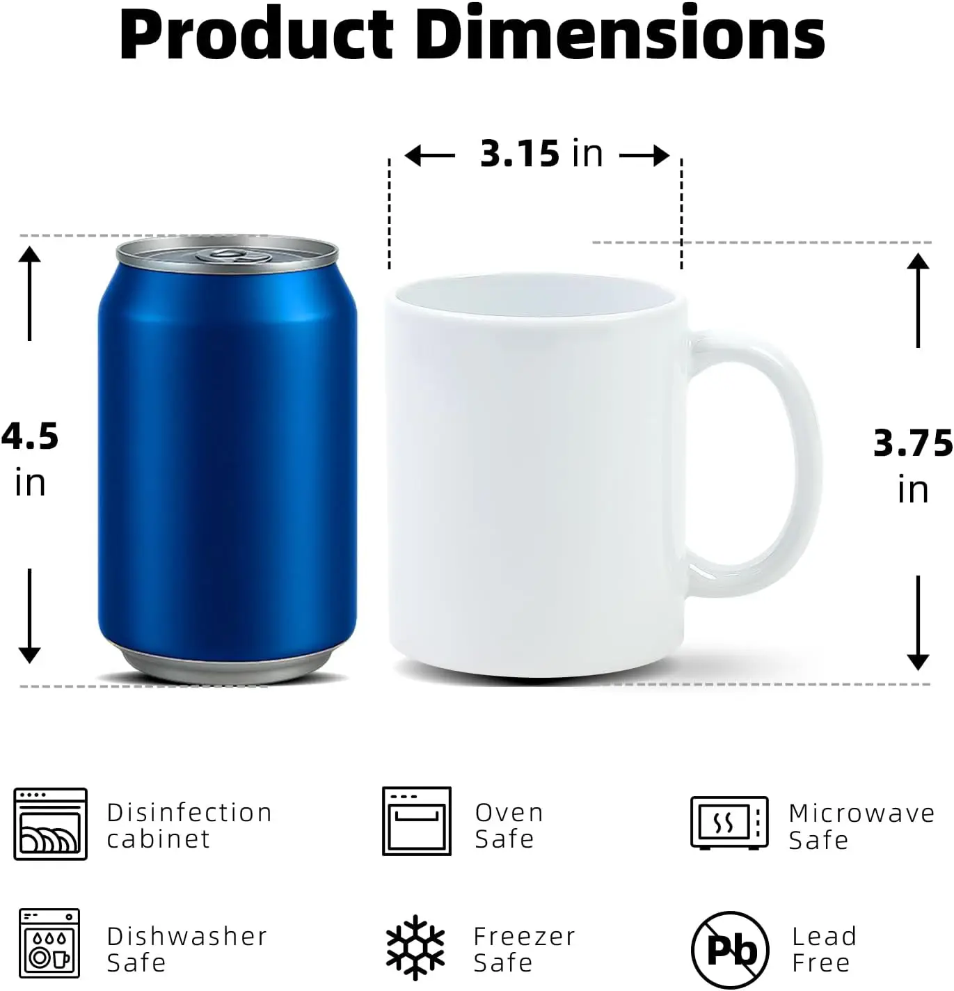 Кружки для сублимации 11 унций – обзор и цена Sublimation Mug White