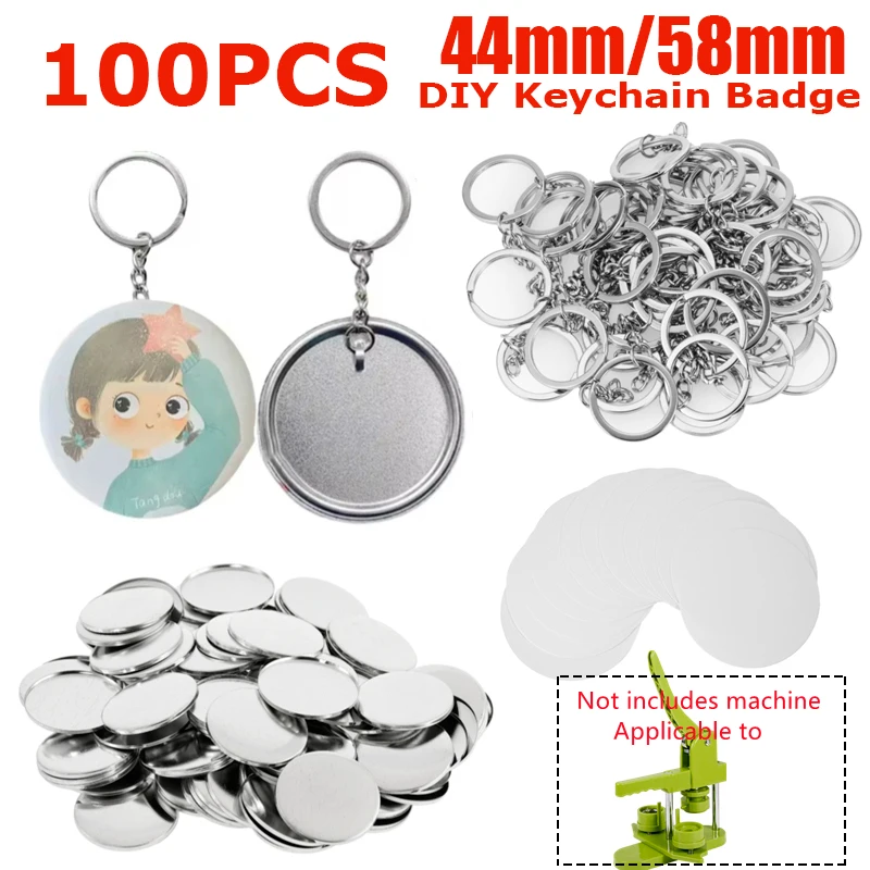 100 шт., пустые пластиковые/ме – обзор и цена Button Badge Blank